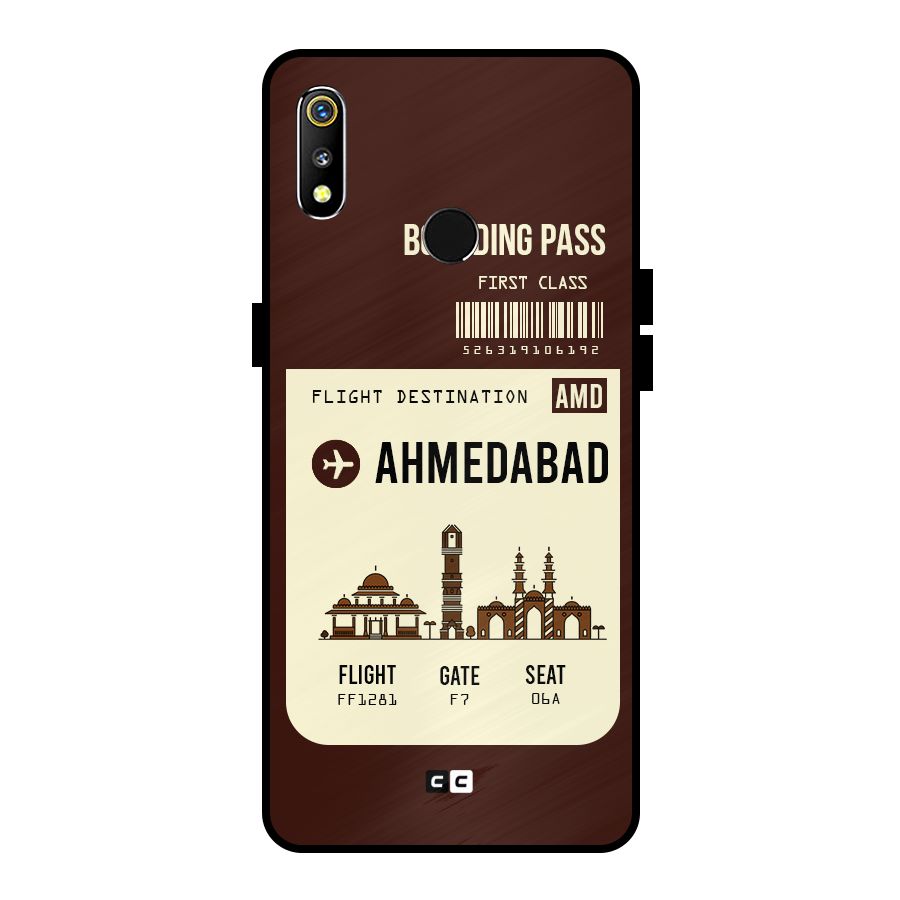 Ahmedabad Boarding Pass Metal Back Case for Realme 3i