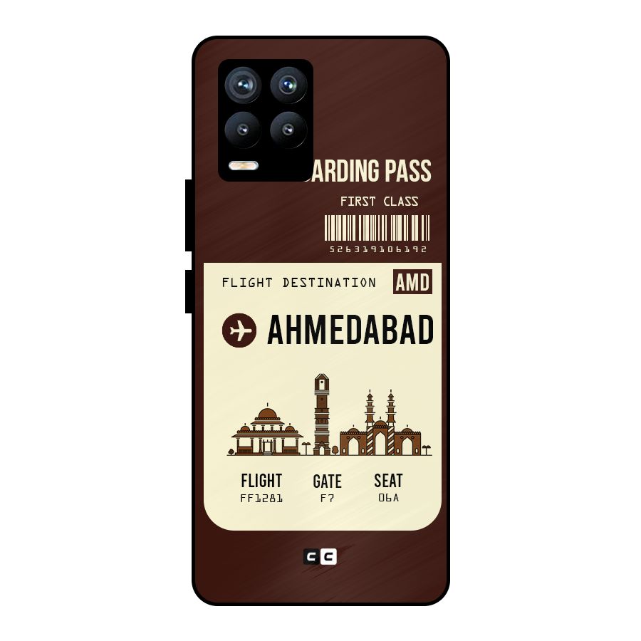 Ahmedabad Boarding Pass Metal Back Case for Realme 8 Pro