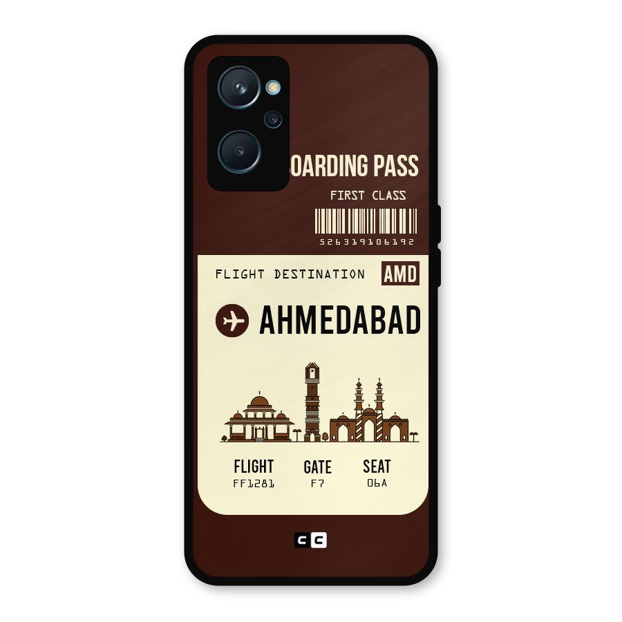 Ahmedabad Boarding Pass Metal Back Case for Realme 9i