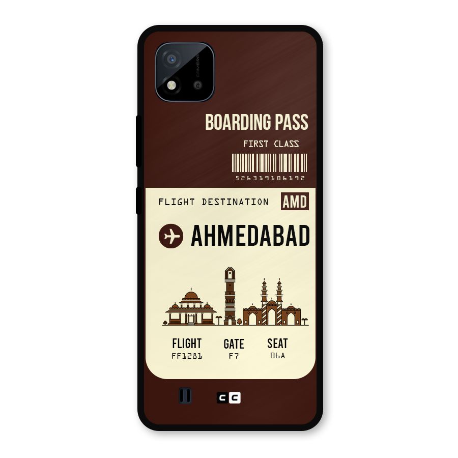Ahmedabad Boarding Pass Metal Back Case for Realme C11 2021