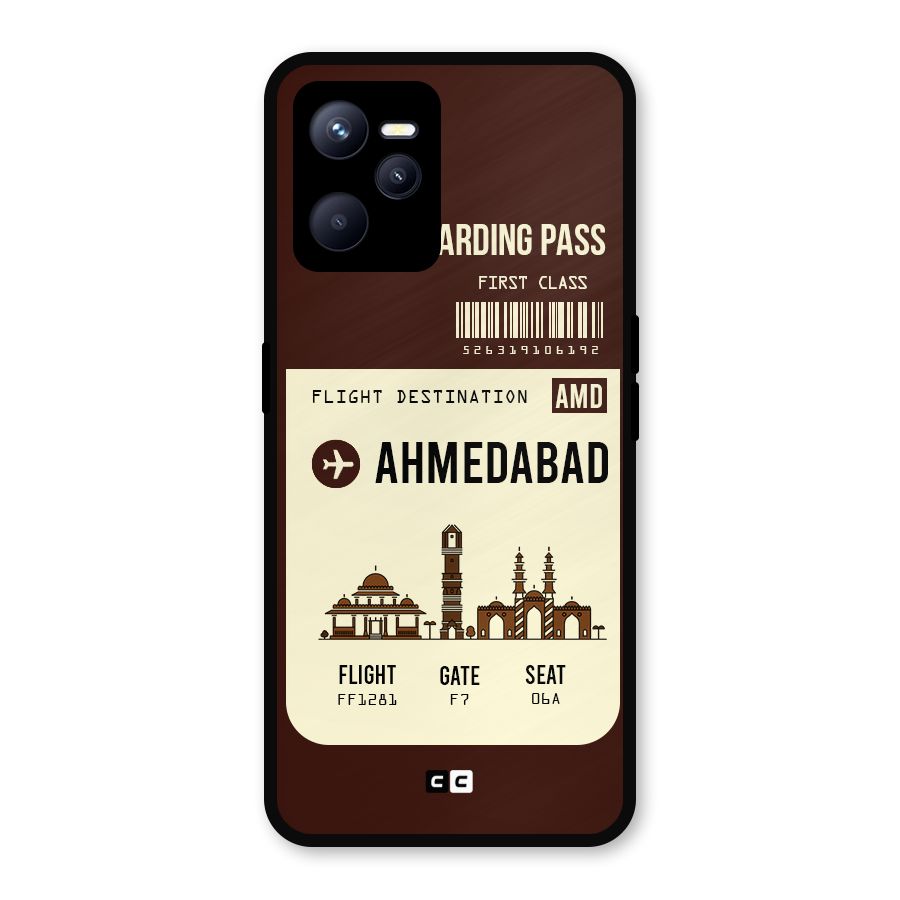 Ahmedabad Boarding Pass Metal Back Case for Realme C35