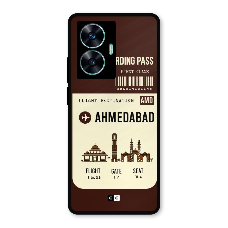 Ahmedabad Boarding Pass Metal Back Case for Realme Narzo N55