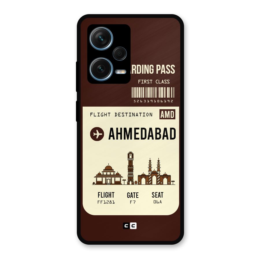 Ahmedabad Boarding Pass Metal Back Case for Redmi Note 12 Pro Plus 5G