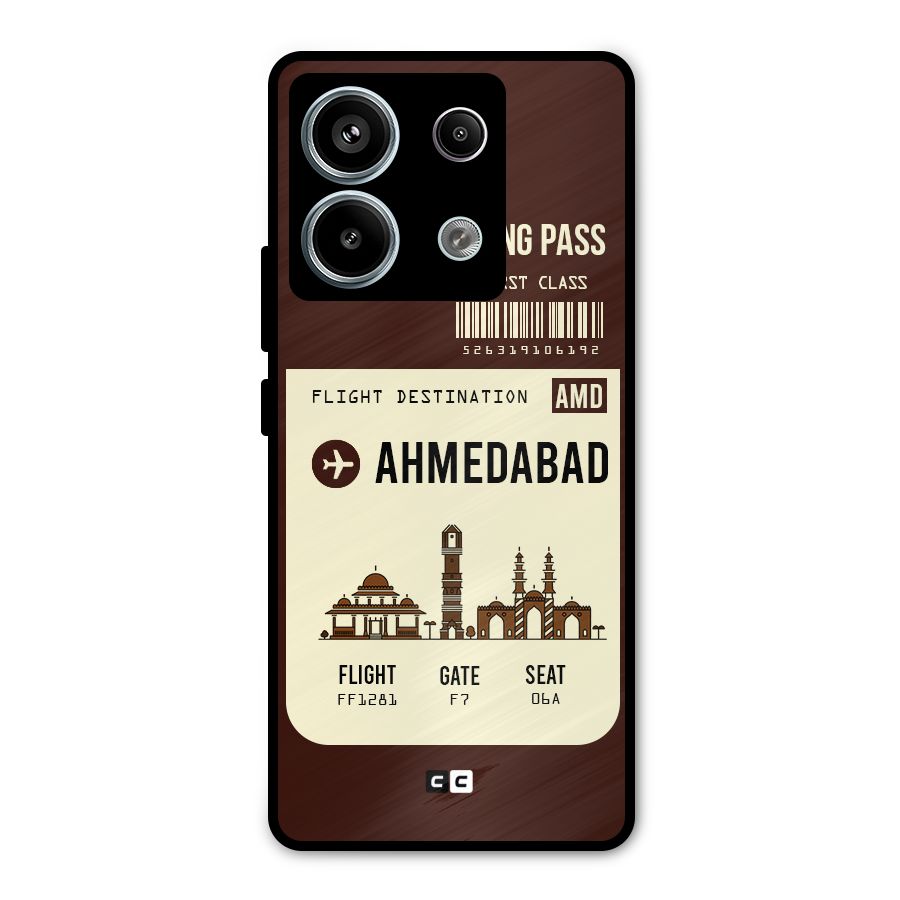 Ahmedabad Boarding Pass Metal Back Case for Redmi Note 13 Pro 5G