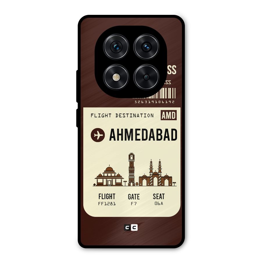 Ahmedabad Boarding Pass Metal Back Case for Redmi Note 14 Pro 5G