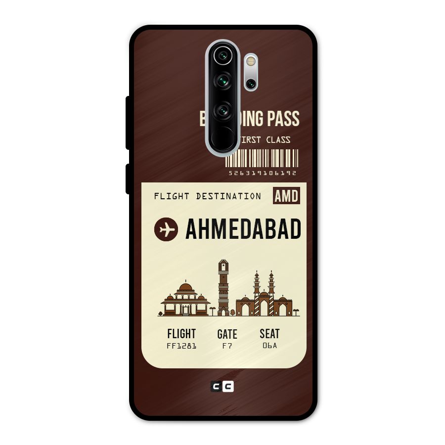Ahmedabad Boarding Pass Metal Back Case for Redmi Note 8 Pro