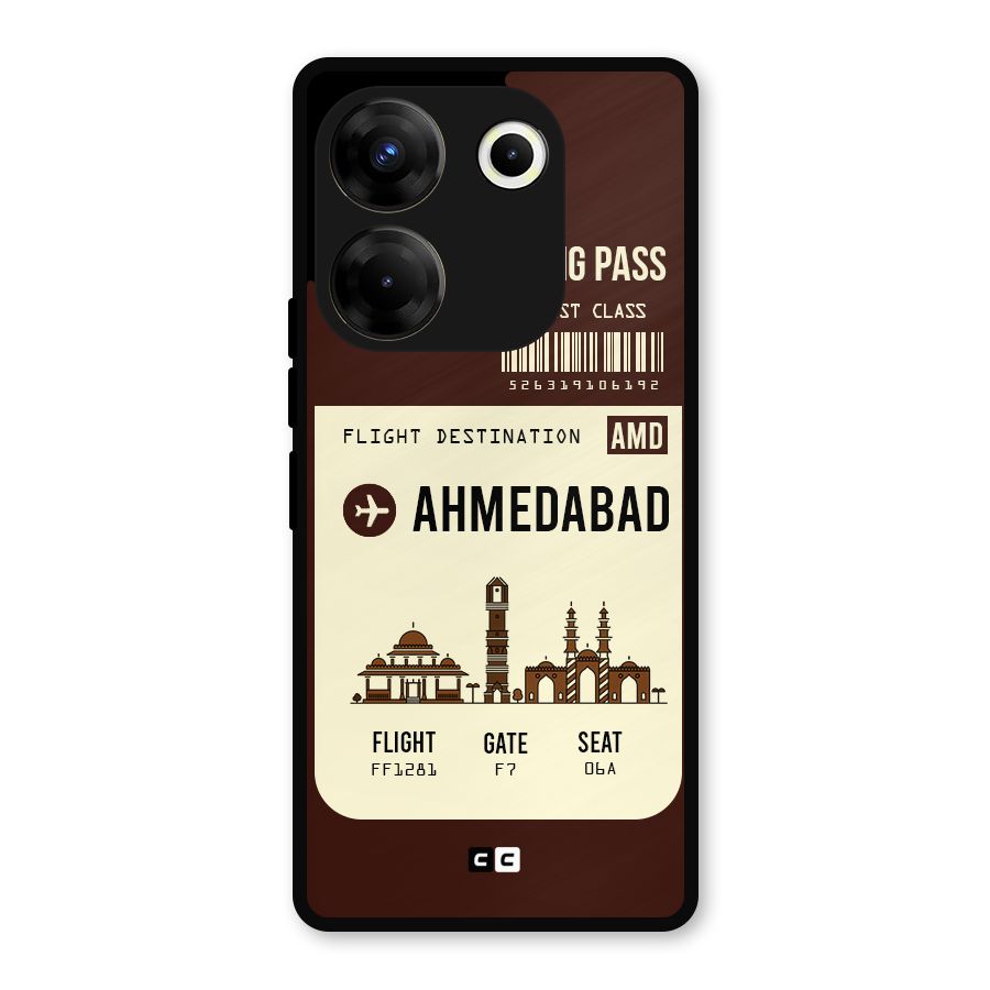 Ahmedabad Boarding Pass Metal Back Case for Tecno Camon 20