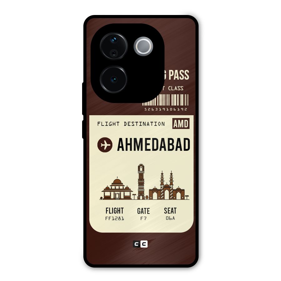 Ahmedabad Boarding Pass Metal Back Case for Vivo T3 Pro