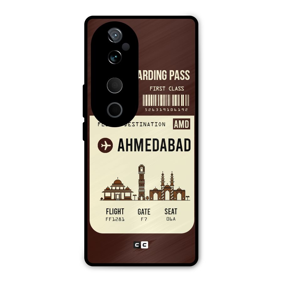 Ahmedabad Boarding Pass Metal Back Case for Vivo T3 Ultra