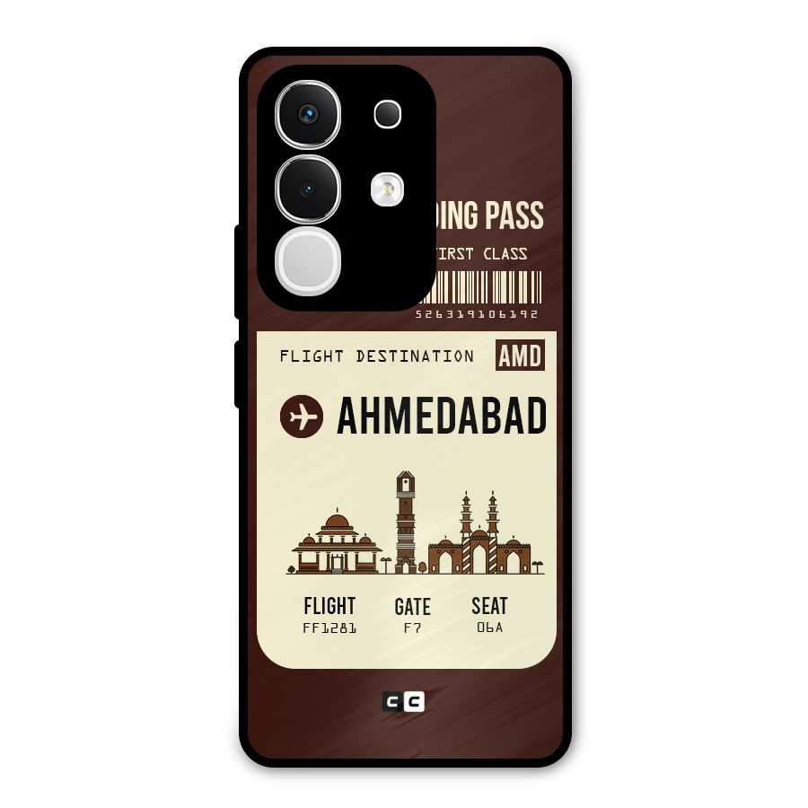 Ahmedabad Boarding Pass Metal Back Case for Vivo T4x
