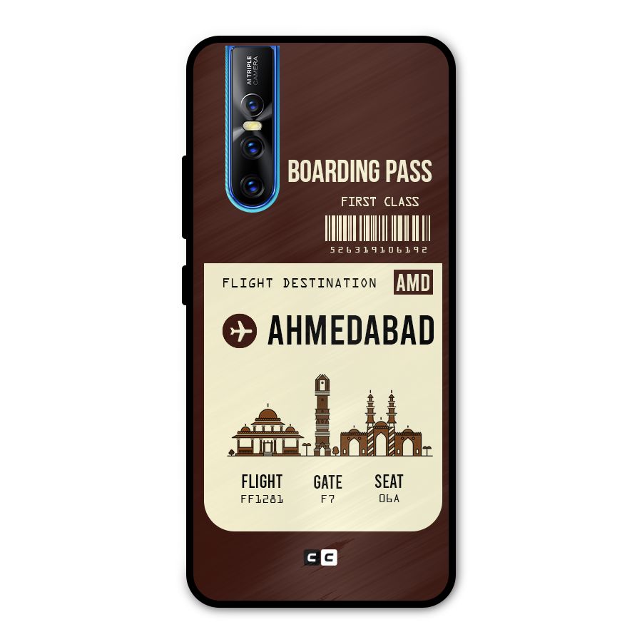 Ahmedabad Boarding Pass Metal Back Case for Vivo V15 Pro