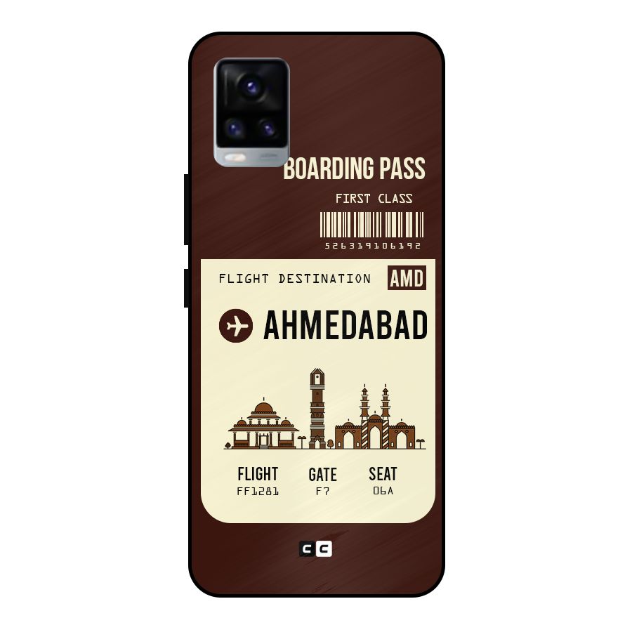 Ahmedabad Boarding Pass Metal Back Case for Vivo V20