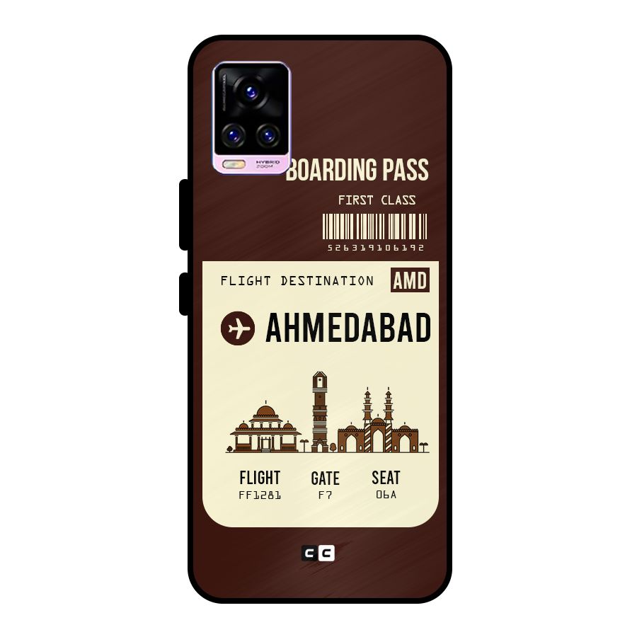 Ahmedabad Boarding Pass Metal Back Case for Vivo V20 Pro