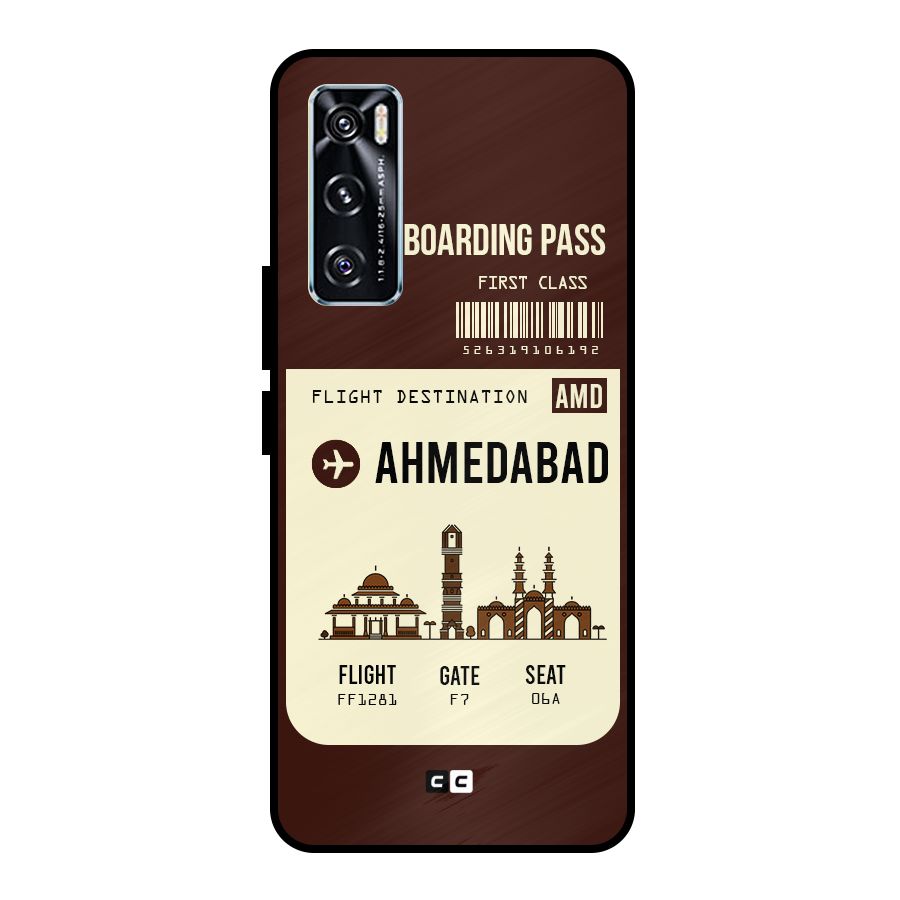 Ahmedabad Boarding Pass Metal Back Case for Vivo V20 SE