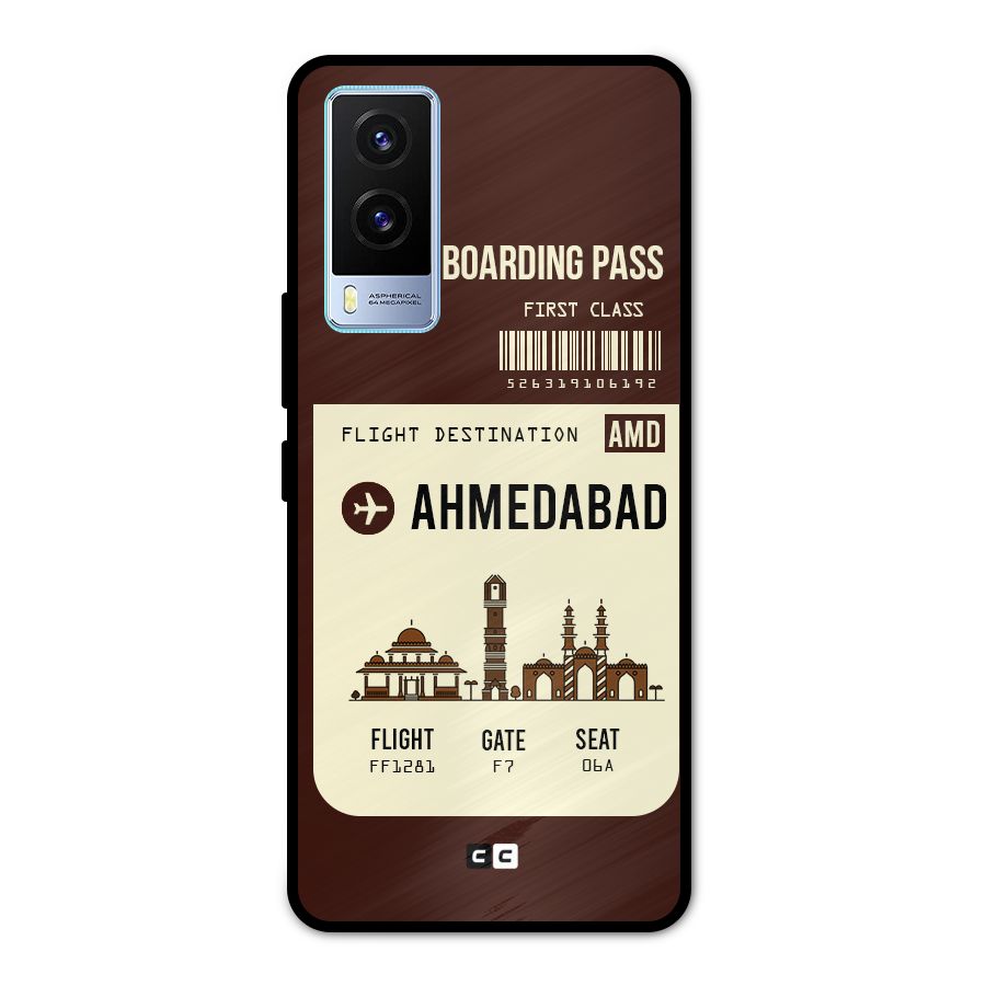 Ahmedabad Boarding Pass Metal Back Case for Vivo V21e 5G