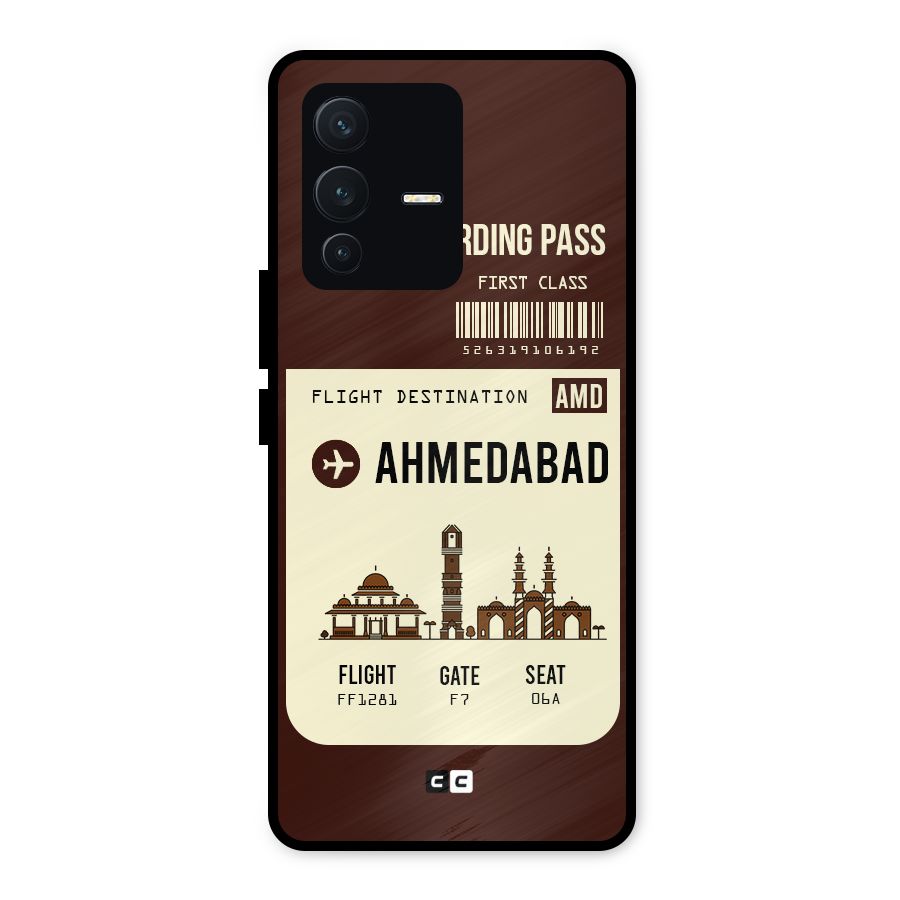 Ahmedabad Boarding Pass Metal Back Case for Vivo V23 5G