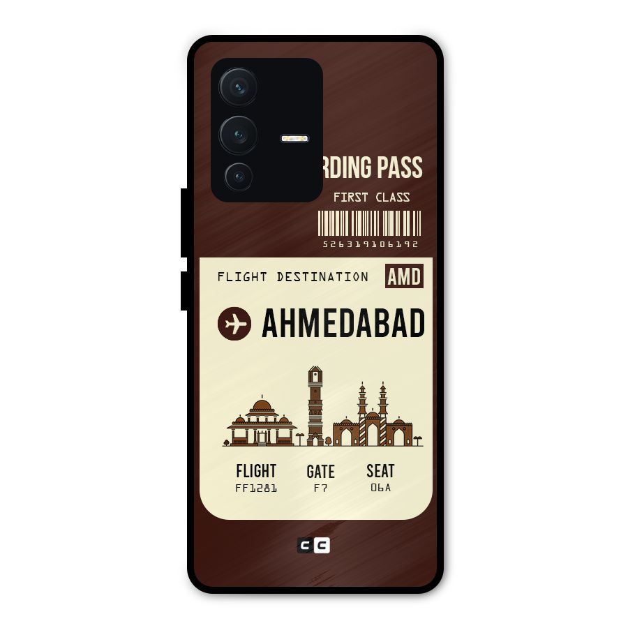 Ahmedabad Boarding Pass Metal Back Case for Vivo V23 Pro