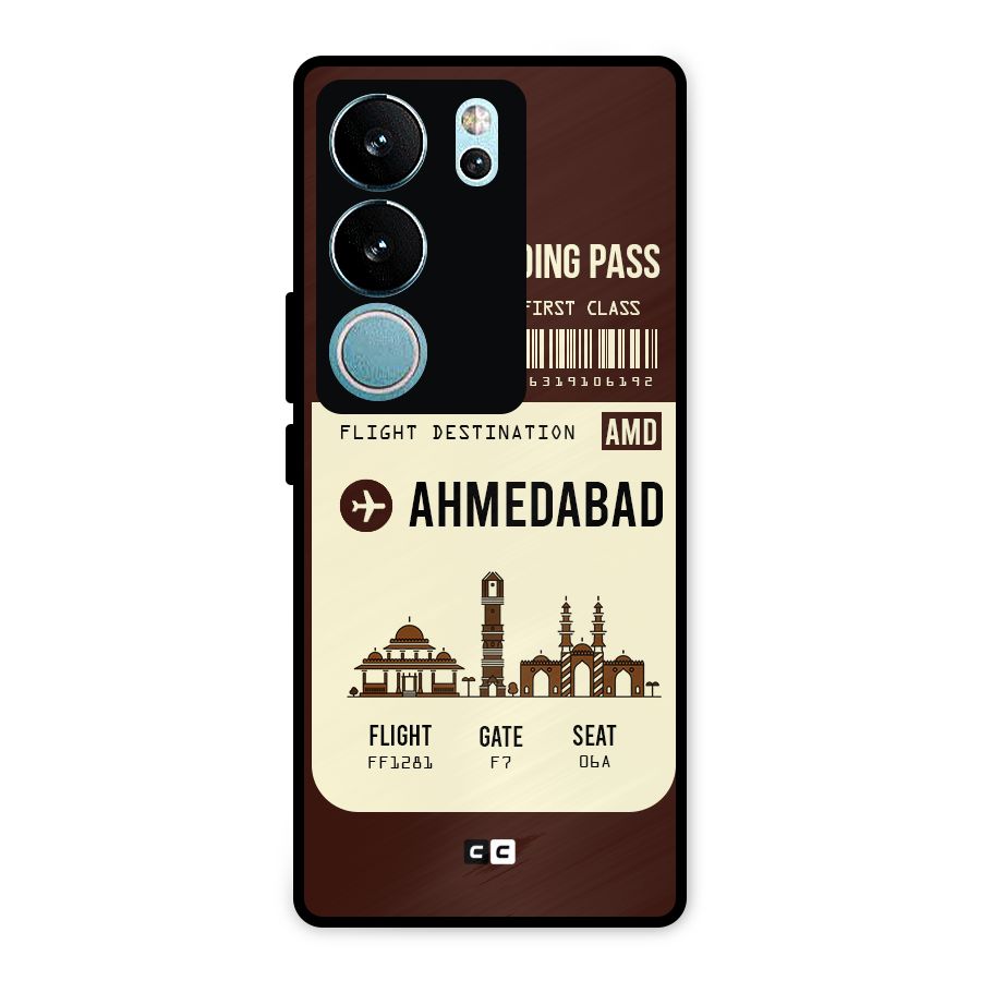 Ahmedabad Boarding Pass Metal Back Case for Vivo V29
