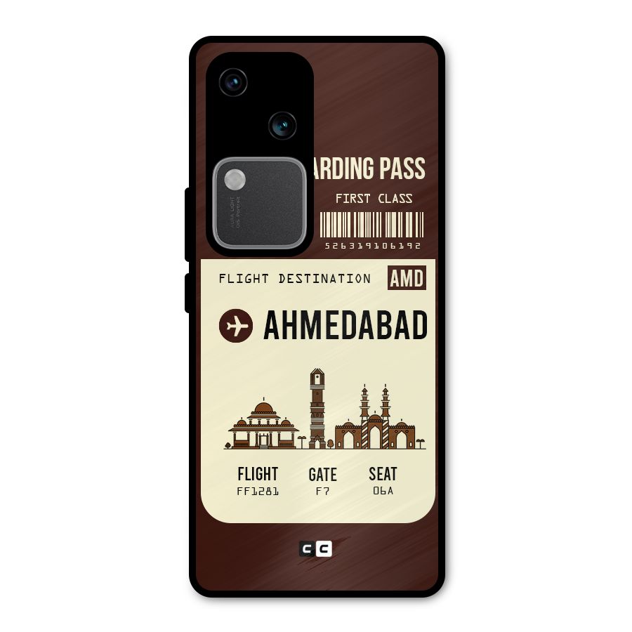 Ahmedabad Boarding Pass Metal Back Case for Vivo V30