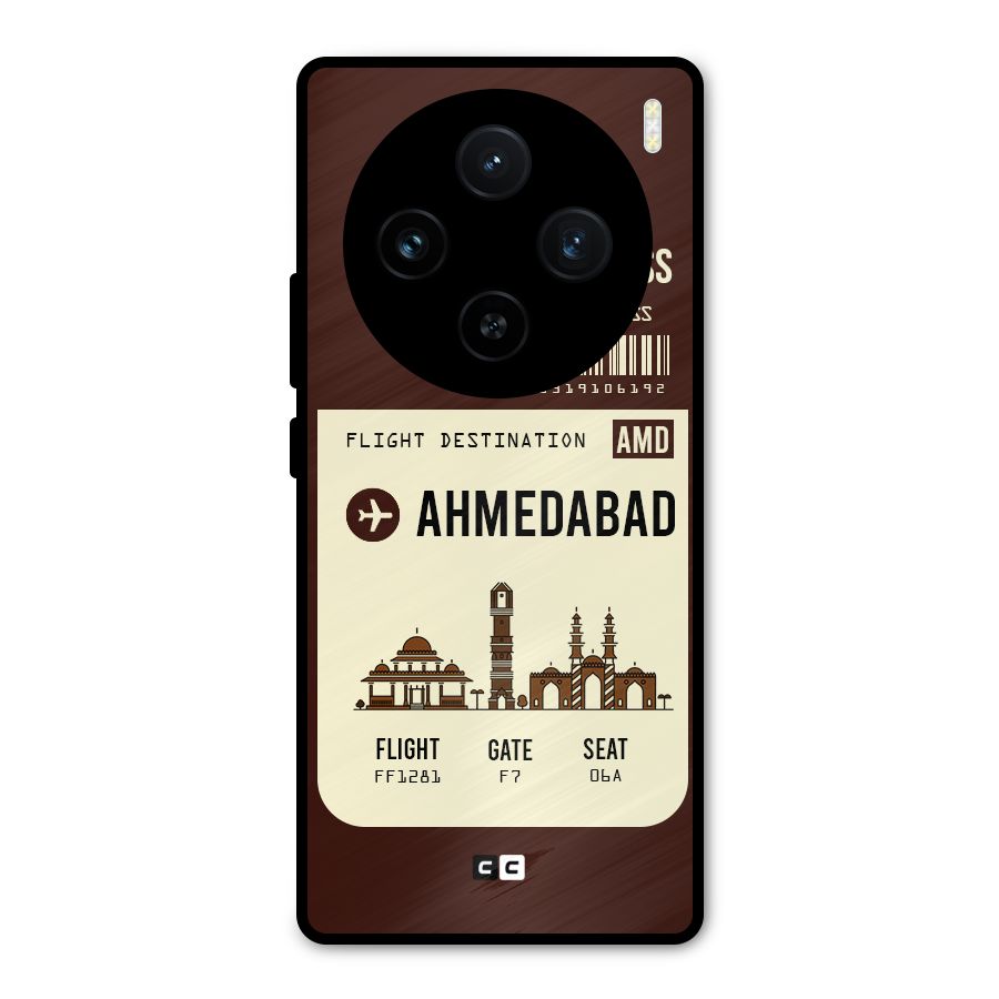 Ahmedabad Boarding Pass Metal Back Case for Vivo X100