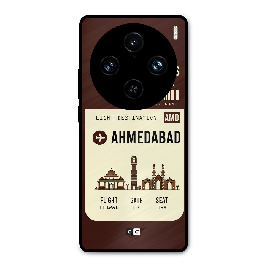 Ahmedabad Boarding Pass Metal Back Case for Vivo X100 Pro