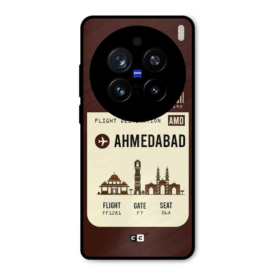 Ahmedabad Boarding Pass Metal Back Case for Vivo X200 Pro