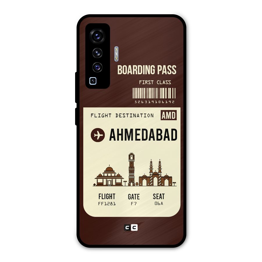 Ahmedabad Boarding Pass Metal Back Case for Vivo X50