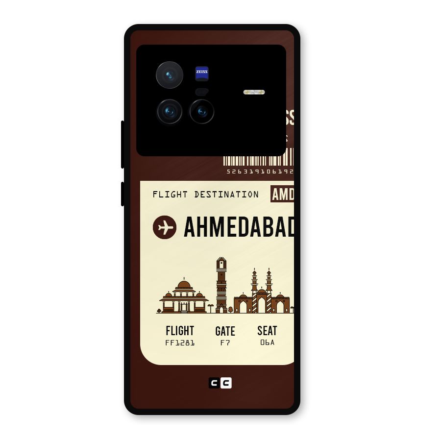 Ahmedabad Boarding Pass Metal Back Case for Vivo X80