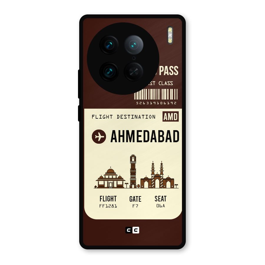 Ahmedabad Boarding Pass Metal Back Case for Vivo X90 Pro