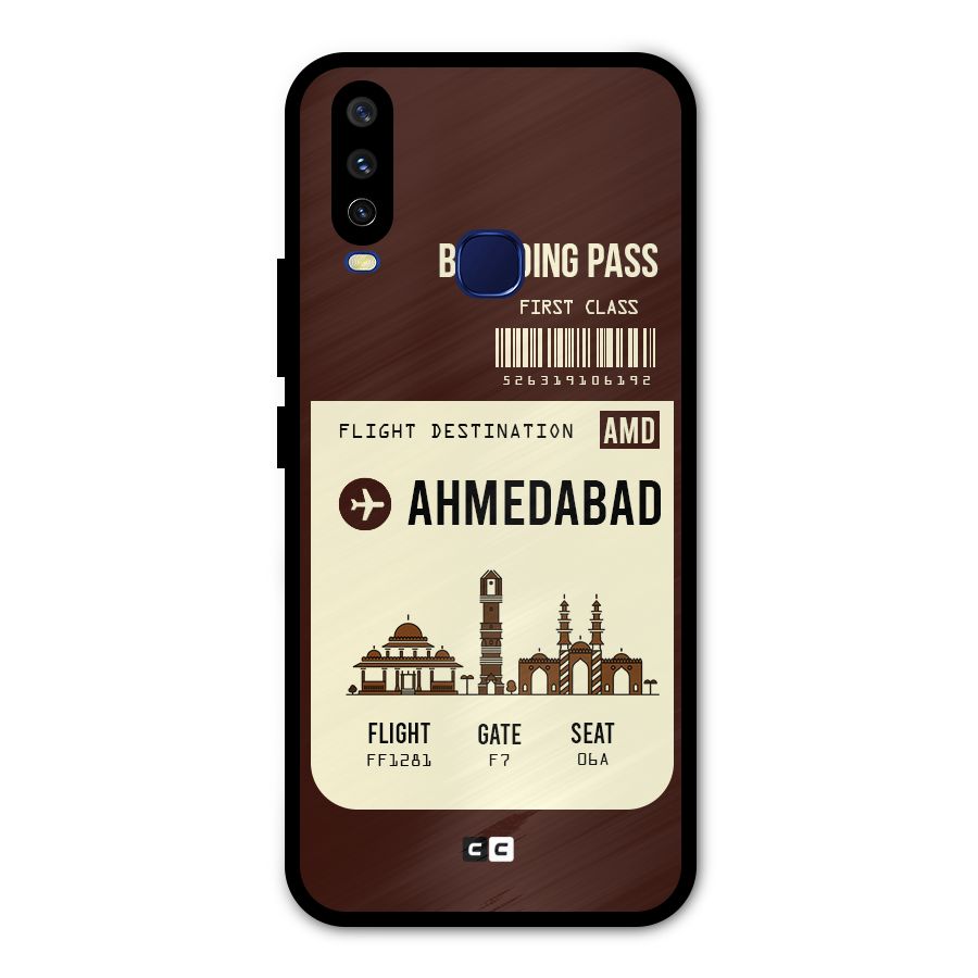 Ahmedabad Boarding Pass Metal Back Case for Vivo Y15