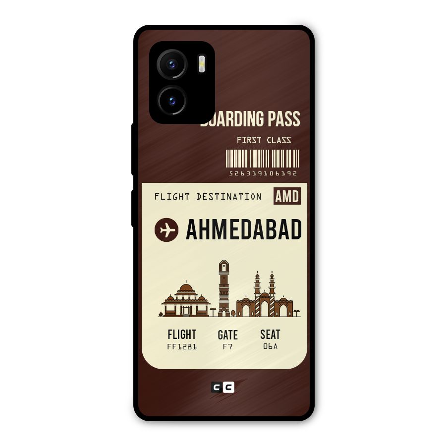 Ahmedabad Boarding Pass Metal Back Case for Vivo Y15s