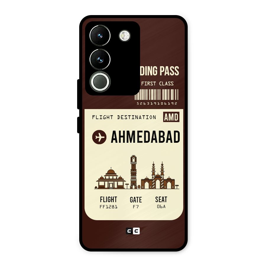 Ahmedabad Boarding Pass Metal Back Case for Vivo Y200