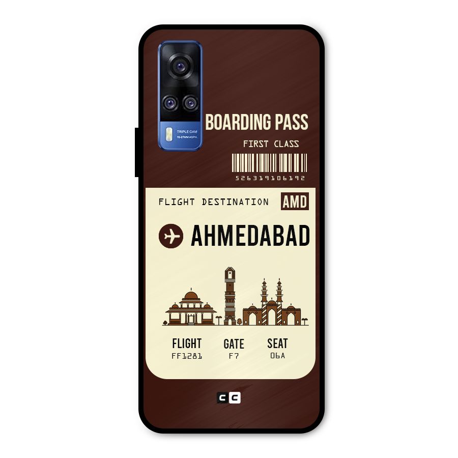 Ahmedabad Boarding Pass Metal Back Case for Vivo Y31