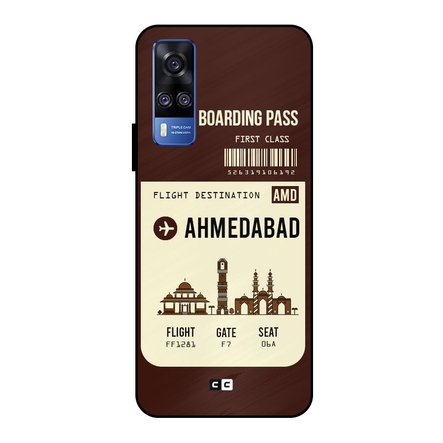 Ahmedabad Boarding Pass Metal Back Case for Vivo Y51