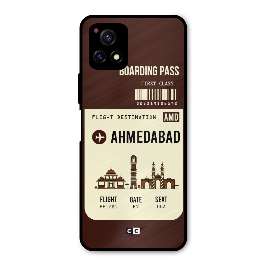 Ahmedabad Boarding Pass Metal Back Case for Vivo Y72 5G