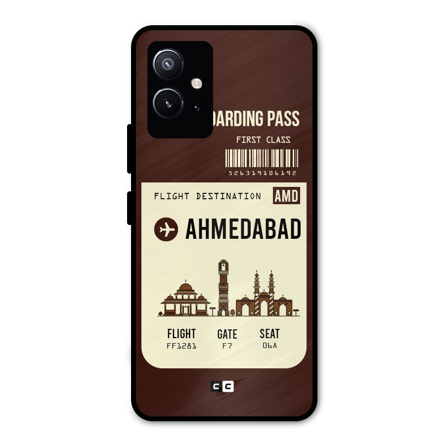 Ahmedabad Boarding Pass Metal Back Case for Vivo Y75 5G