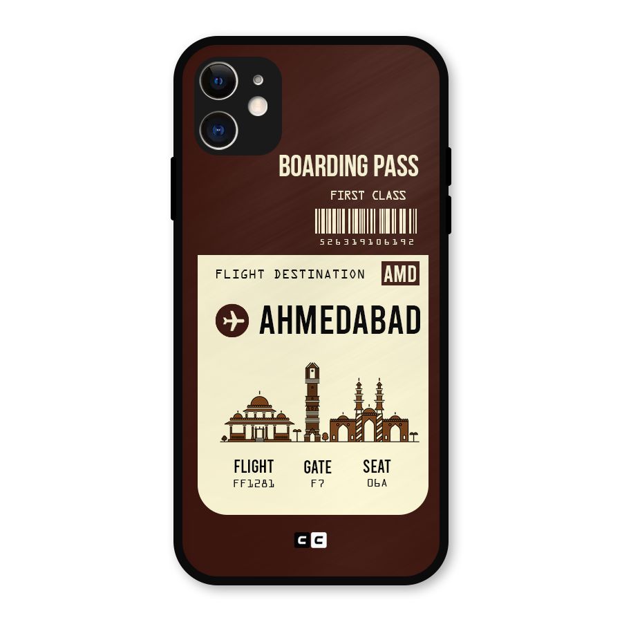 Ahmedabad Boarding Pass Metal Back Case for iPhone 11