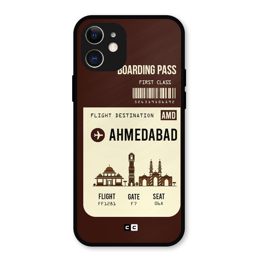 Ahmedabad Boarding Pass Metal Back Case for iPhone 12