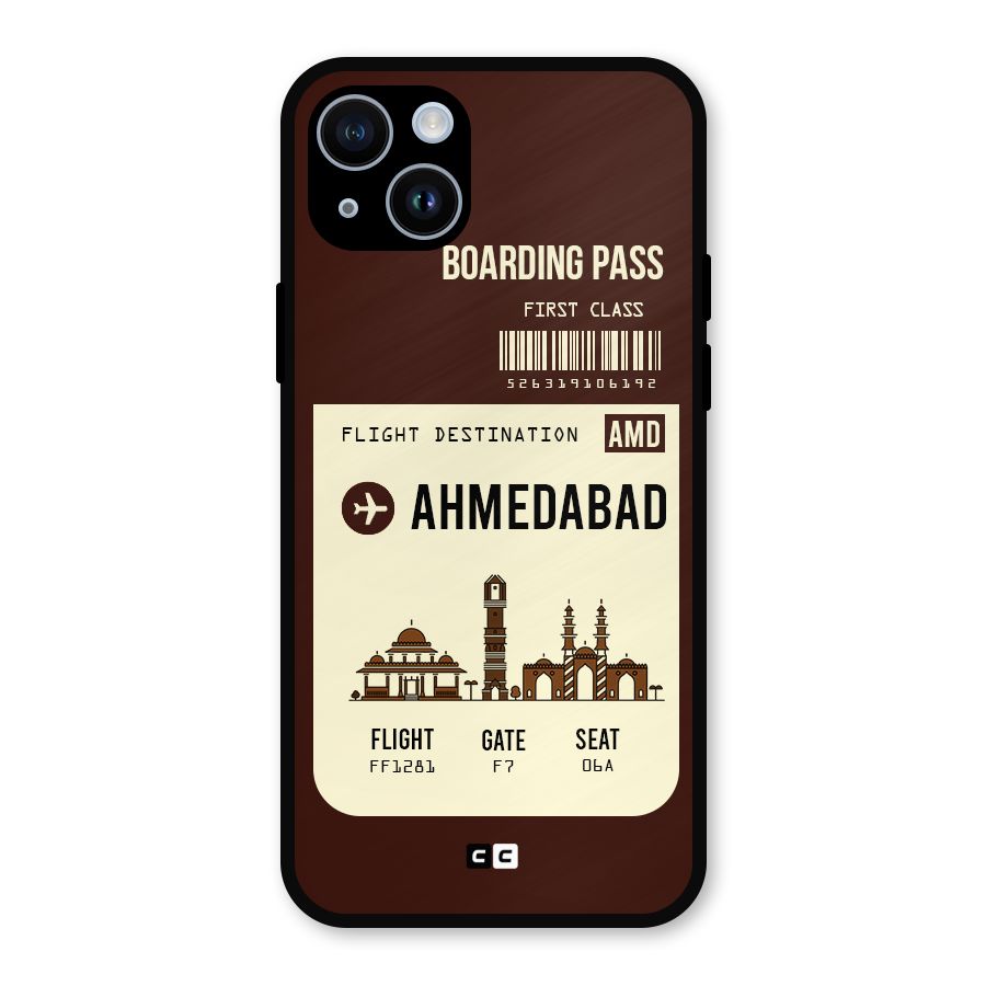 Ahmedabad Boarding Pass Metal Back Case for iPhone 14