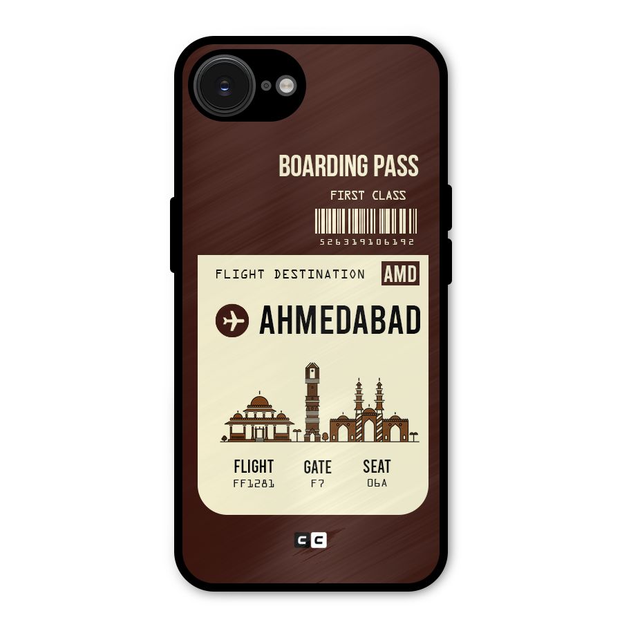 Ahmedabad Boarding Pass Metal Back Case for iPhone 16e