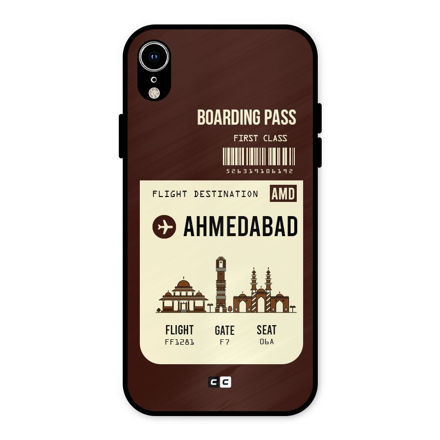 Ahmedabad Boarding Pass Metal Back Case for iPhone XR