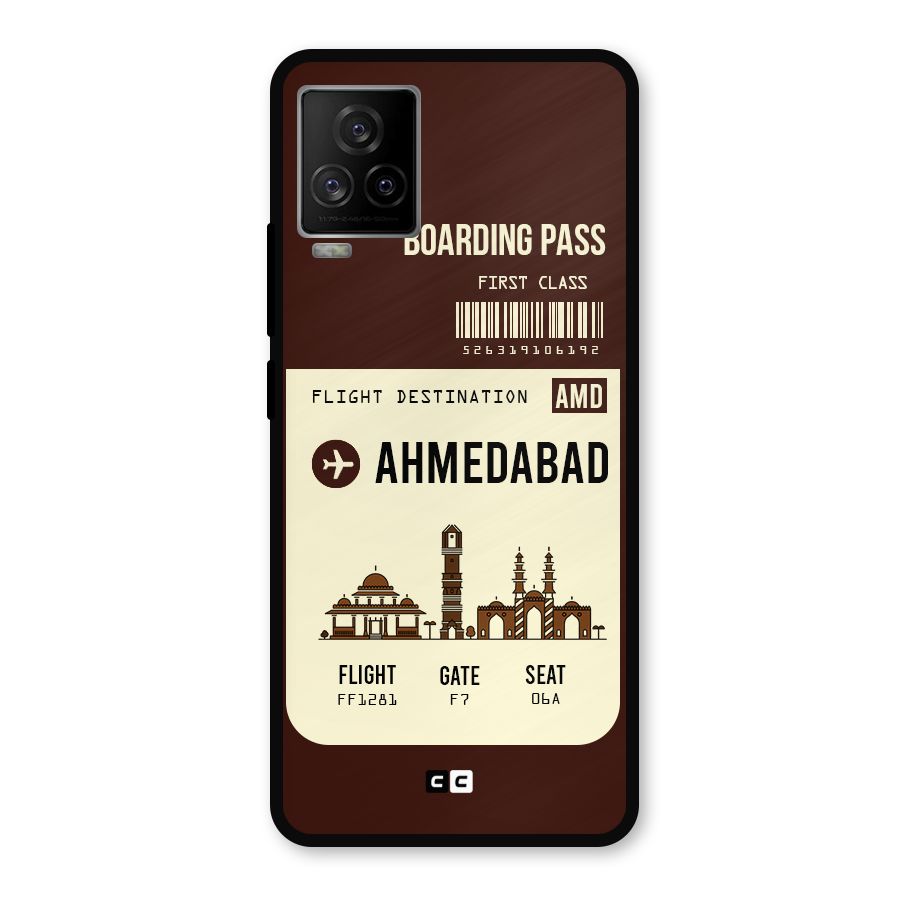 Ahmedabad Boarding Pass Metal Back Case for iQOO 7 Legend 5G