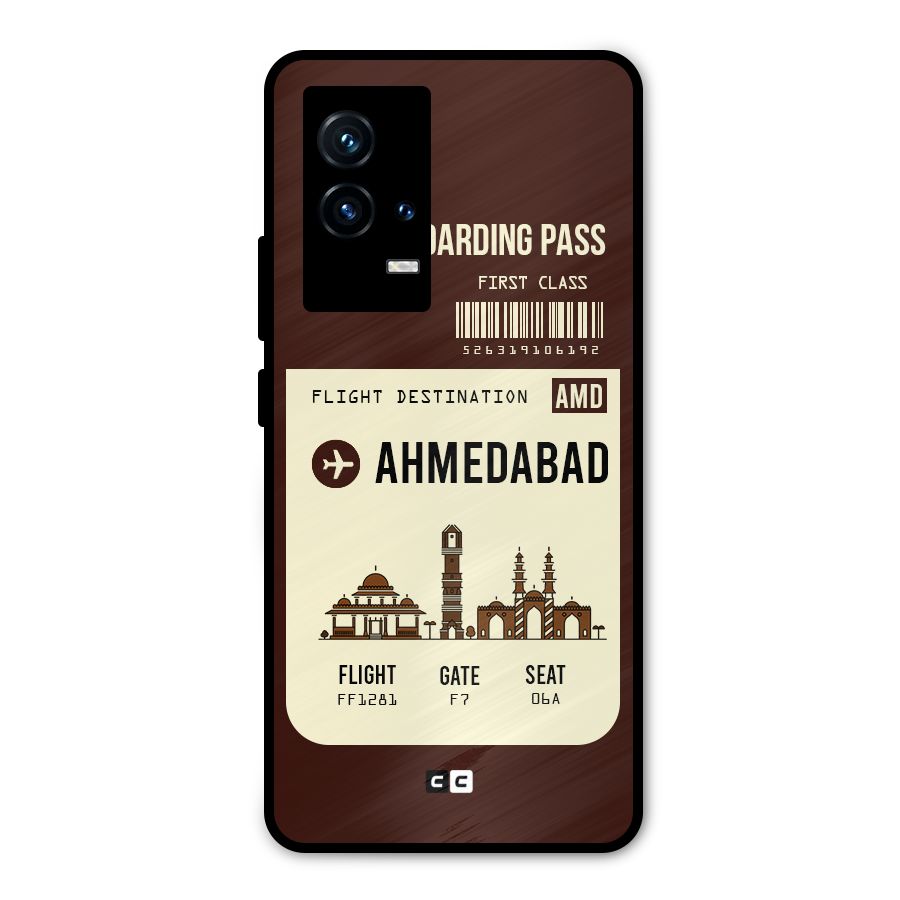 Ahmedabad Boarding Pass Metal Back Case for iQOO 9 5G