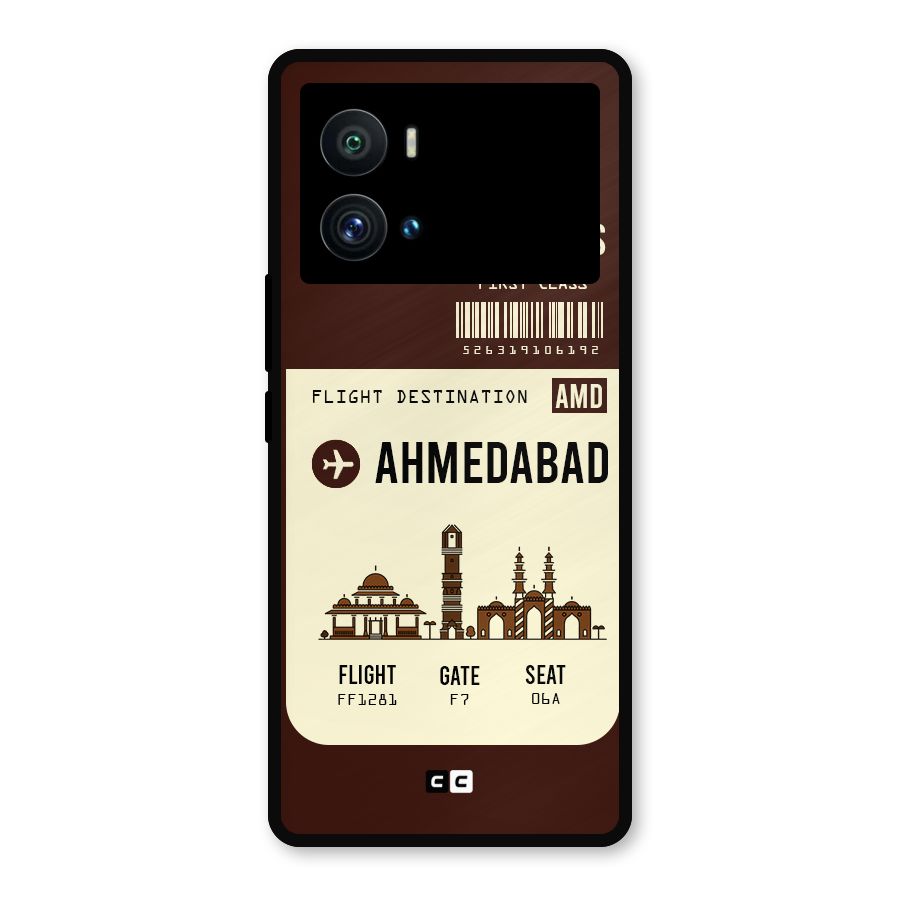 Ahmedabad Boarding Pass Metal Back Case for iQOO 9 Pro