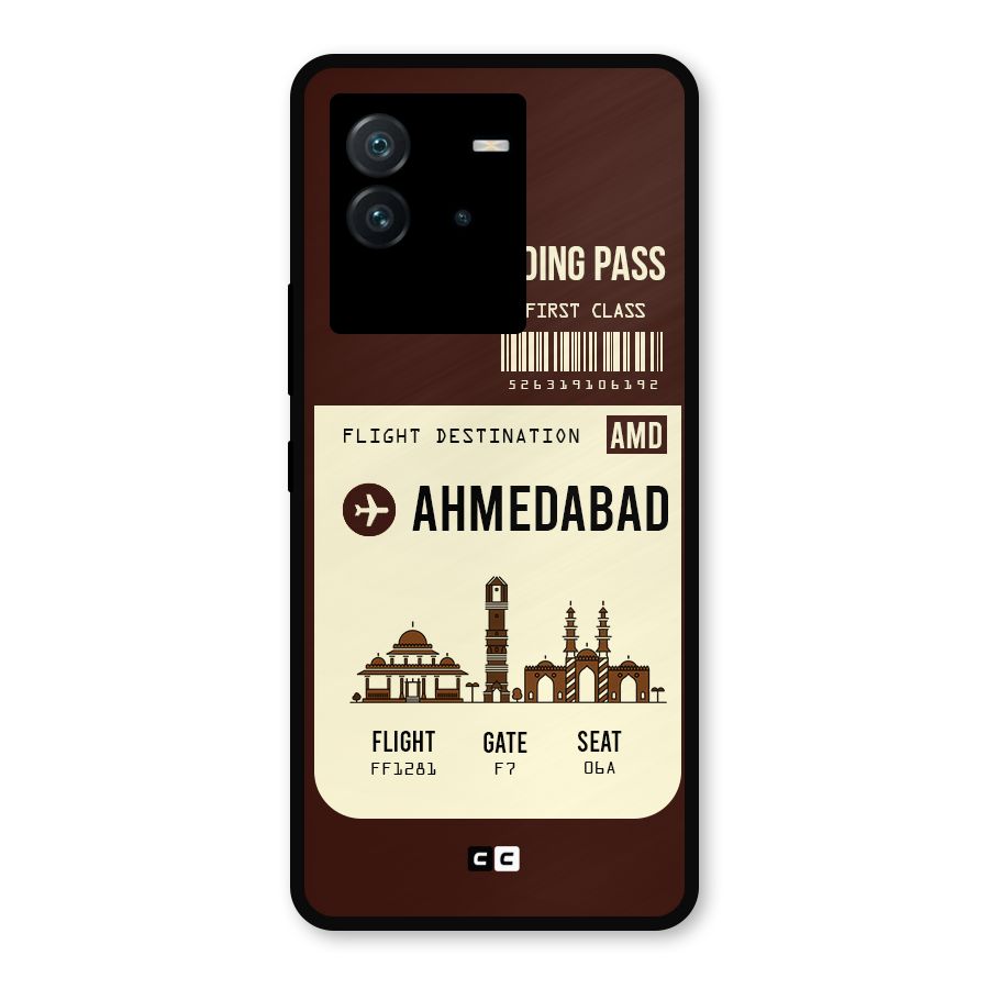 Ahmedabad Boarding Pass Metal Back Case for iQOO Neo 6 5G