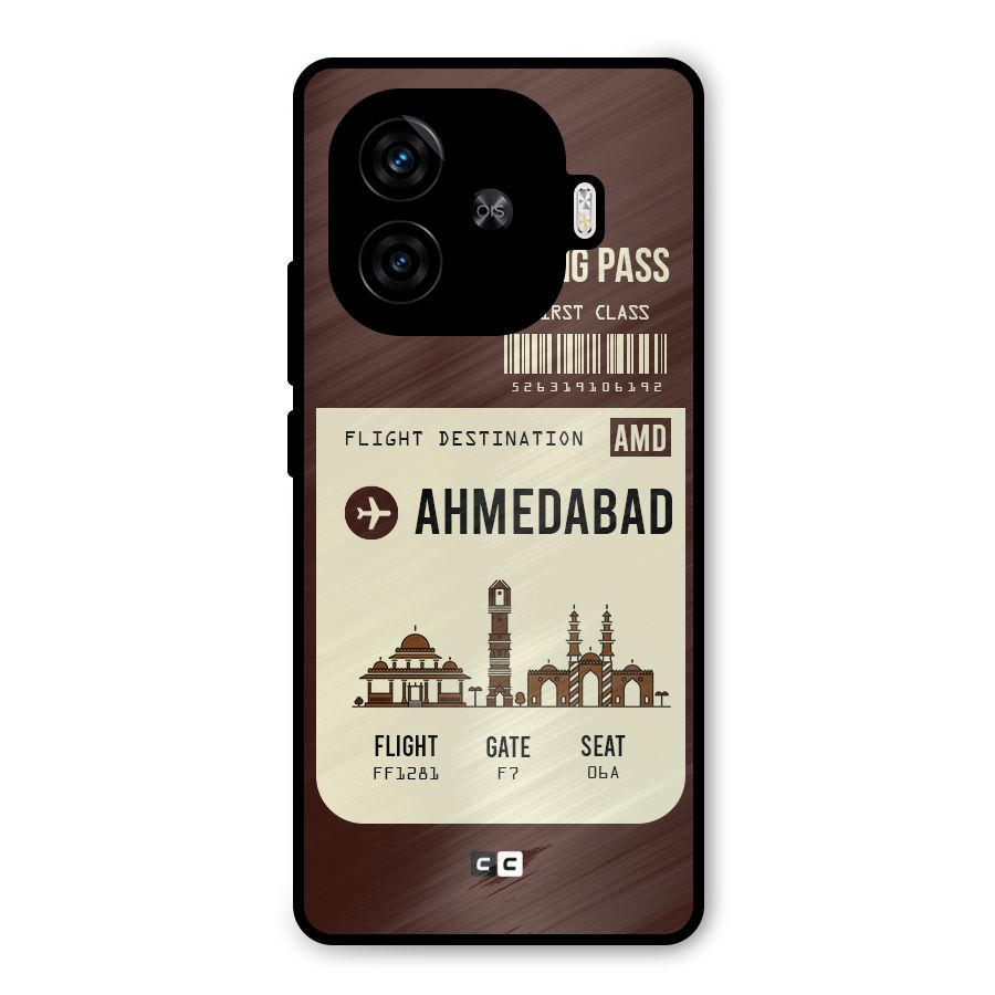 Ahmedabad Boarding Pass Metal Back Case for iQOO Z9 Turbo