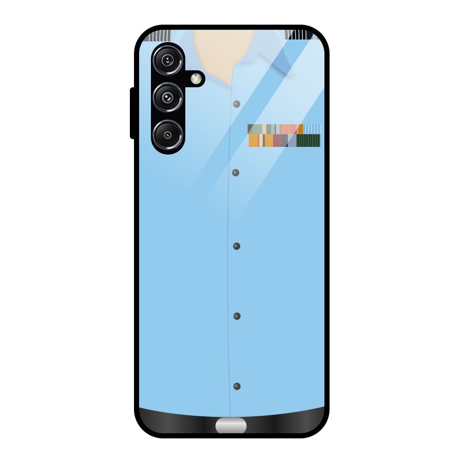 Air Force Uniform Glass Back Case for Galaxy M34 5G