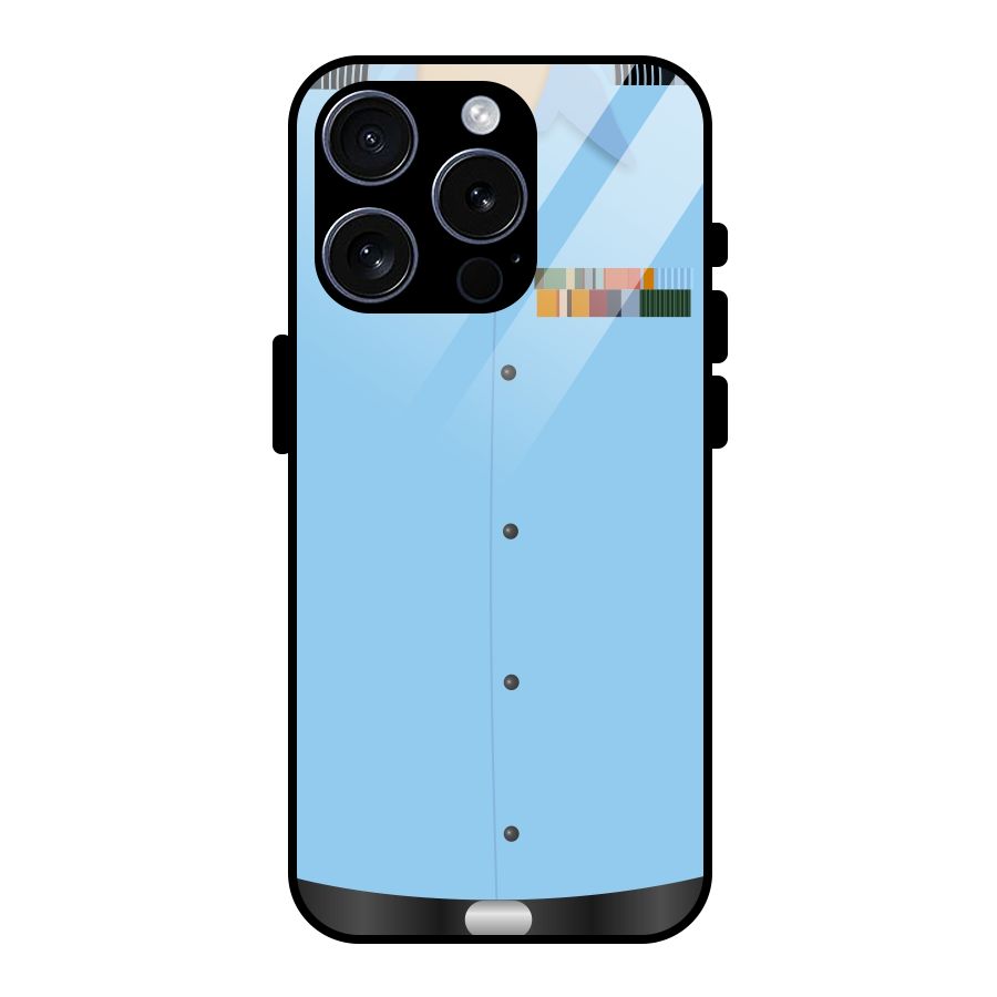 Air Force Uniform Glass Back Case for iPhone 15 Pro