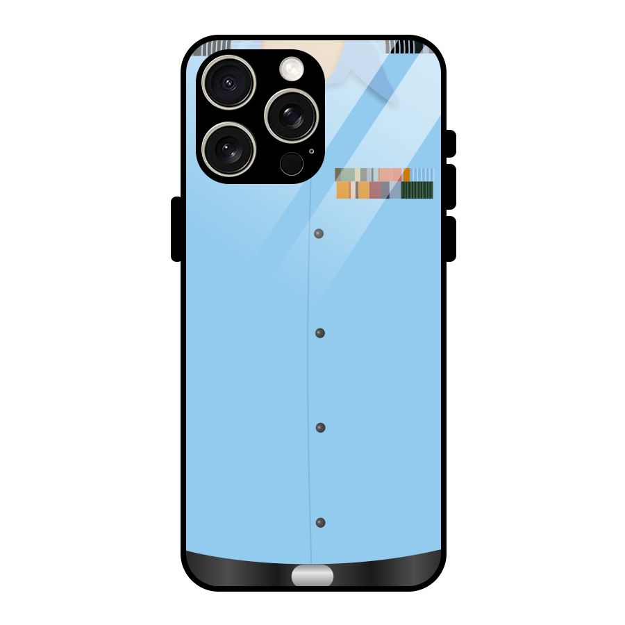 Air Force Uniform Glass Back Case for iPhone 15 Pro Max