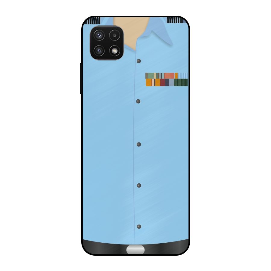 Air Force Uniform Metal Back Case for Galaxy A22 5G